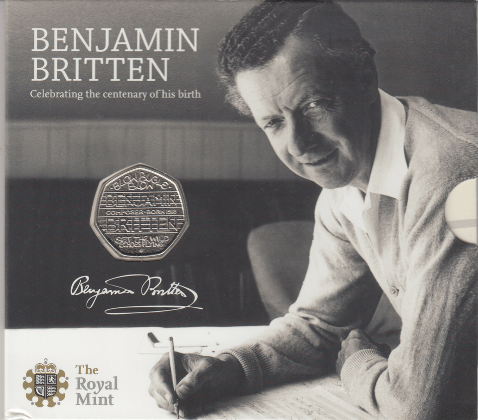 2013 BRILLIANT UNCIRCULATED BENJAMIN BRITTEN 50P COIN PACK SEALED ROYAL MINT - 50p BU Pack - Cambridgeshire Coins