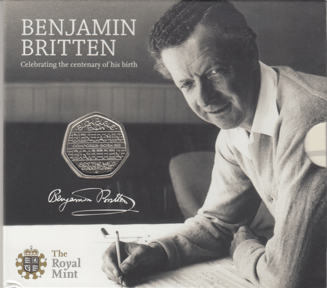 2013 BRILLIANT UNCIRCULATED BENJAMIN BRITTEN 50P COIN PACK SEALED ROYAL MINT - 50p BU Pack - Cambridgeshire Coins