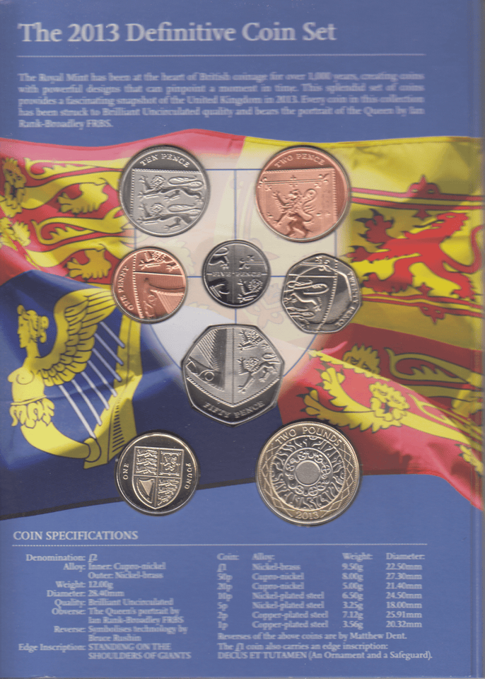 2013 BRILLIANT UNCIRCULATED DEFINITIVE COIN YEAR SET - Brilliant Uncirculated Year Sets - Cambridgeshire Coins