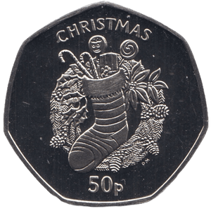 2013 CHRISTMAS 50P STOCKING ISLE OF MAN ( PROOF ) - 50P CHRISTMAS COINS - Cambridgeshire Coins