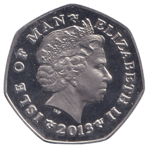 2013 CHRISTMAS 50P XMAS STOCKING COLOURISED ISLE OF MAN ( BUNC ) - 50P REGIONAL ISSUES - Cambridgeshire Coins