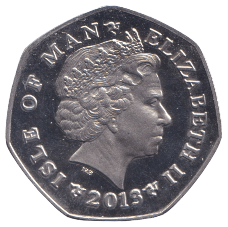 2013 CHRISTMAS 50P XMAS STOCKING COLOURISED ISLE OF MAN ( BUNC ) - 50P REGIONAL ISSUES - Cambridgeshire Coins