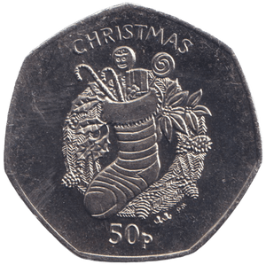 2013 CHRISTMAS 50P XMAS STOCKING ISLE OF MAN ( BUNC ) - 50P REGIONAL ISSUES - Cambridgeshire Coins