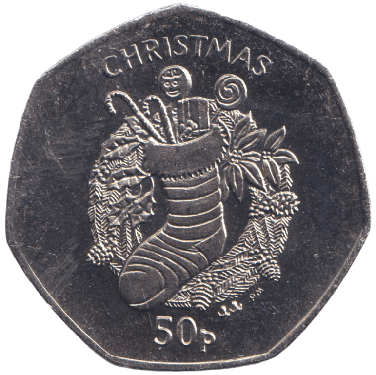 2013 CHRISTMAS 50P XMAS STOCKING ISLE OF MAN ( BUNC ) - 50P REGIONAL ISSUES - Cambridgeshire Coins