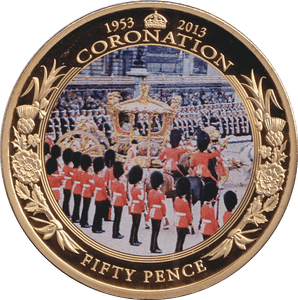 2013 FIFTY PENCE BAILIWICK OF GUERNSEY CORONATION - WORLD COINS - Cambridgeshire Coins