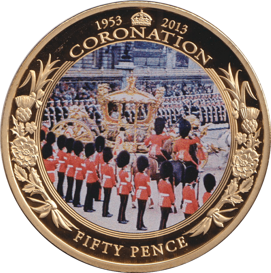 2013 FIFTY PENCE BAILIWICK OF GUERNSEY CORONATION - WORLD COINS - Cambridgeshire Coins