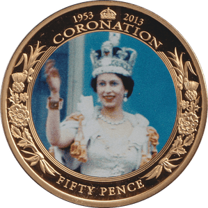 2013 FIFTY PENCE BAILIWICK OF GUERNSEY CORONATION - WORLD COINS - Cambridgeshire Coins