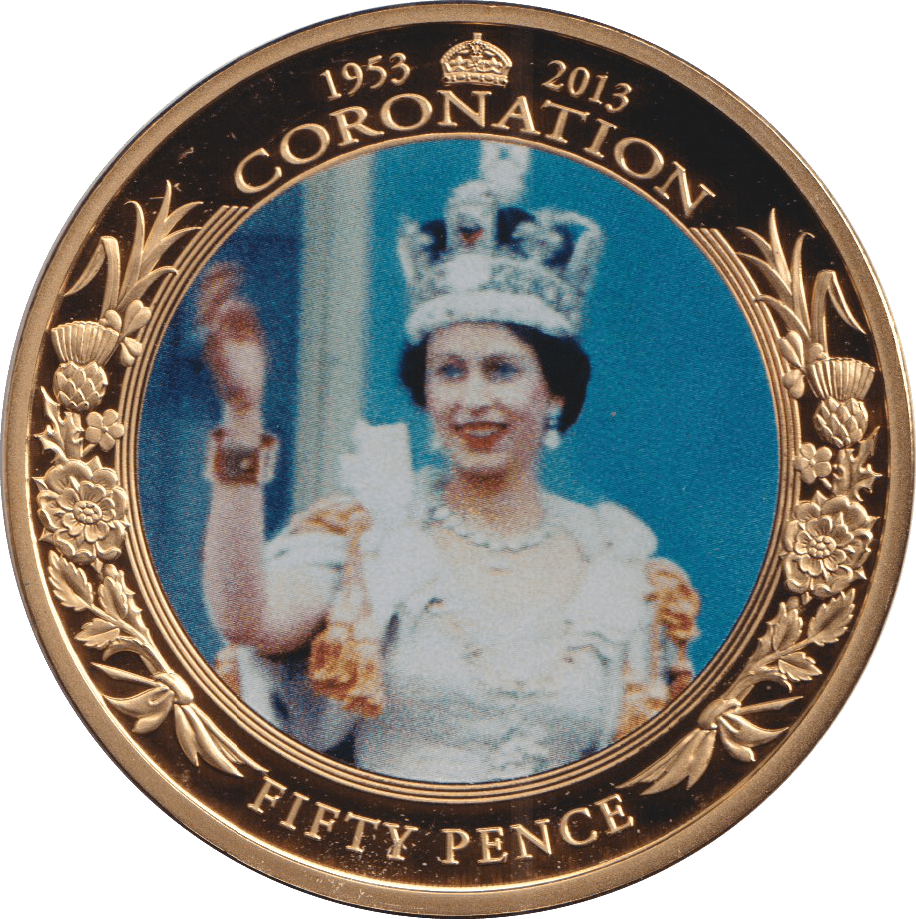 2013 FIFTY PENCE BAILIWICK OF GUERNSEY CORONATION - WORLD COINS - Cambridgeshire Coins