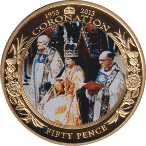 2013 FIFTY PENCE CORONATION 50TH ANNIVERSARY (CORONATION) JERSEY - WORLD COINS - Cambridgeshire Coins