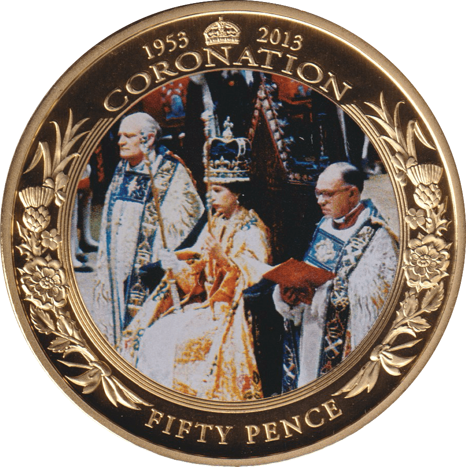 2013 FIFTY PENCE CORONATION 50TH ANNIVERSARY (CORONATION) JERSEY - WORLD COINS - Cambridgeshire Coins