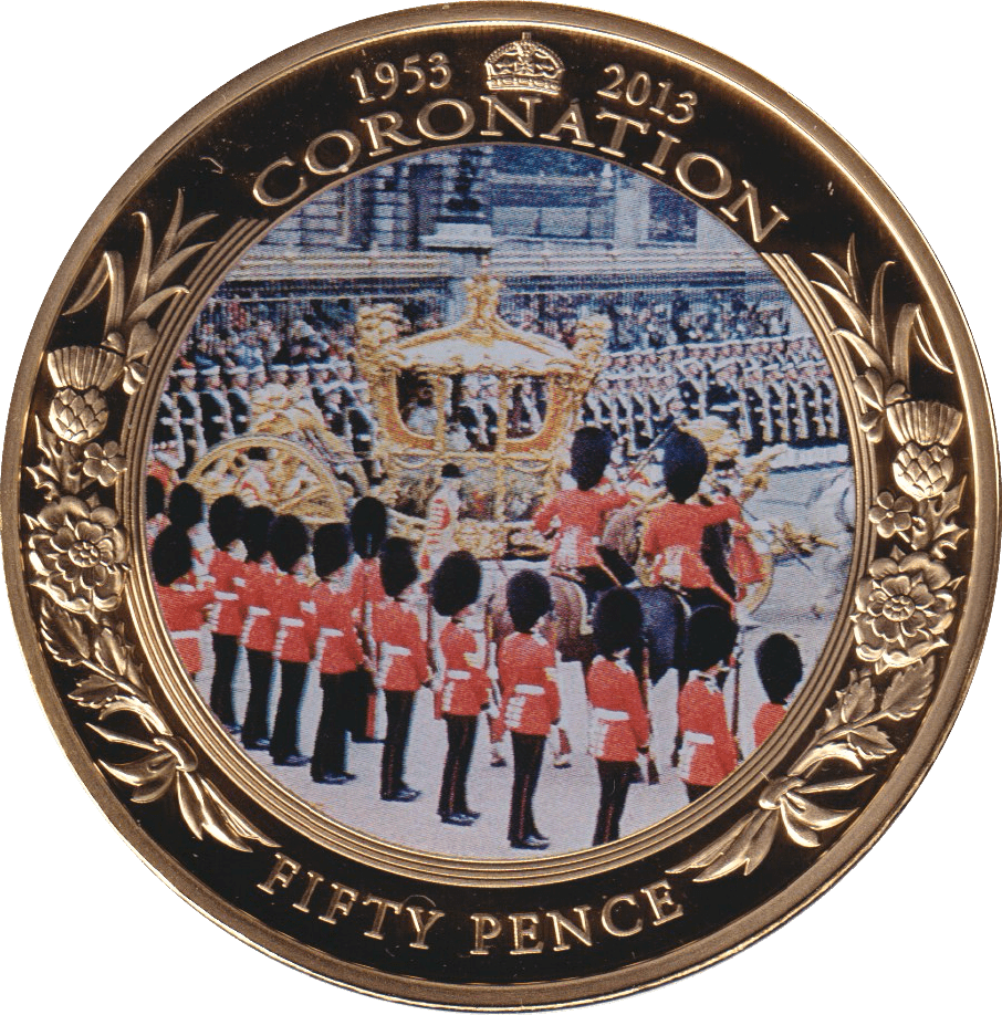 2013 FIFTY PENCE CORONATION 50TH ANNIVERSARY (GUARD) GUERNSEY - WORLD COINS - Cambridgeshire Coins