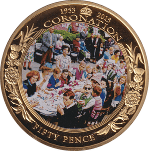 2013 FIFTY PENCE CORONATION 50TH ANNIVERSARY (PARTY) JERSEY - WORLD COINS - Cambridgeshire Coins
