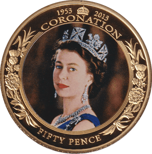 2013 FIFTY PENCE CORONATION 50TH ANNIVERSARY (PROFILE) JERSEY - WORLD COINS - Cambridgeshire Coins