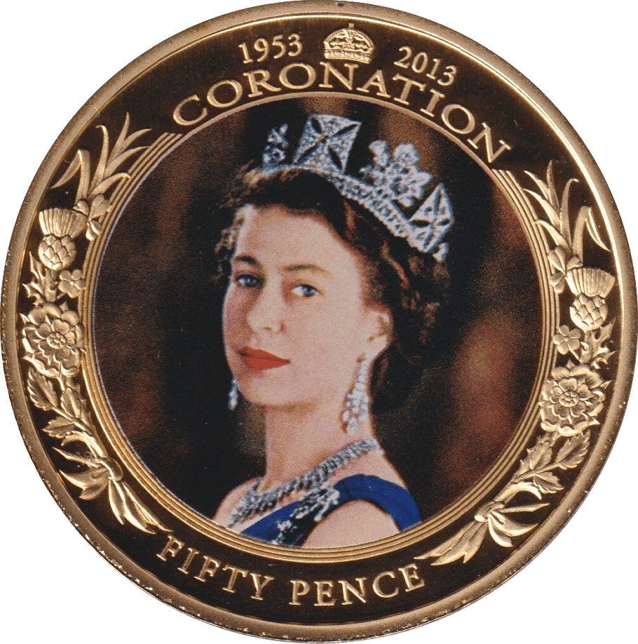 2013 FIFTY PENCE CORONATION 50TH ANNIVERSARY (PROFILE) JERSEY - WORLD COINS - Cambridgeshire Coins