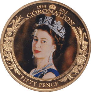 2013 FIFTY PENCE CORONATION COIN F222 - WORLD COINS - Cambridgeshire Coins