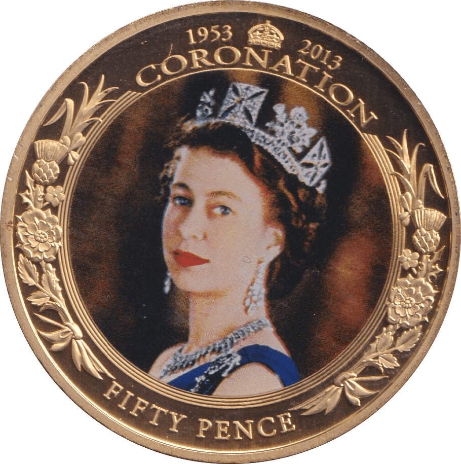 2013 FIFTY PENCE CORONATION COIN F222 - WORLD COINS - Cambridgeshire Coins