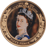 2013 FIFTY PENCE CORONATION COIN F222 - WORLD COINS - Cambridgeshire Coins