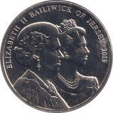 2013 FIVE POUND DIAMOND JUBILEE JERSEY - WORLD COINS - Cambridgeshire Coins