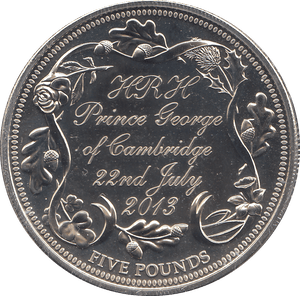 2013 FIVE POUND THE ROYAL BIRTH ( BU ) - £5 BU - Cambridgeshire Coins