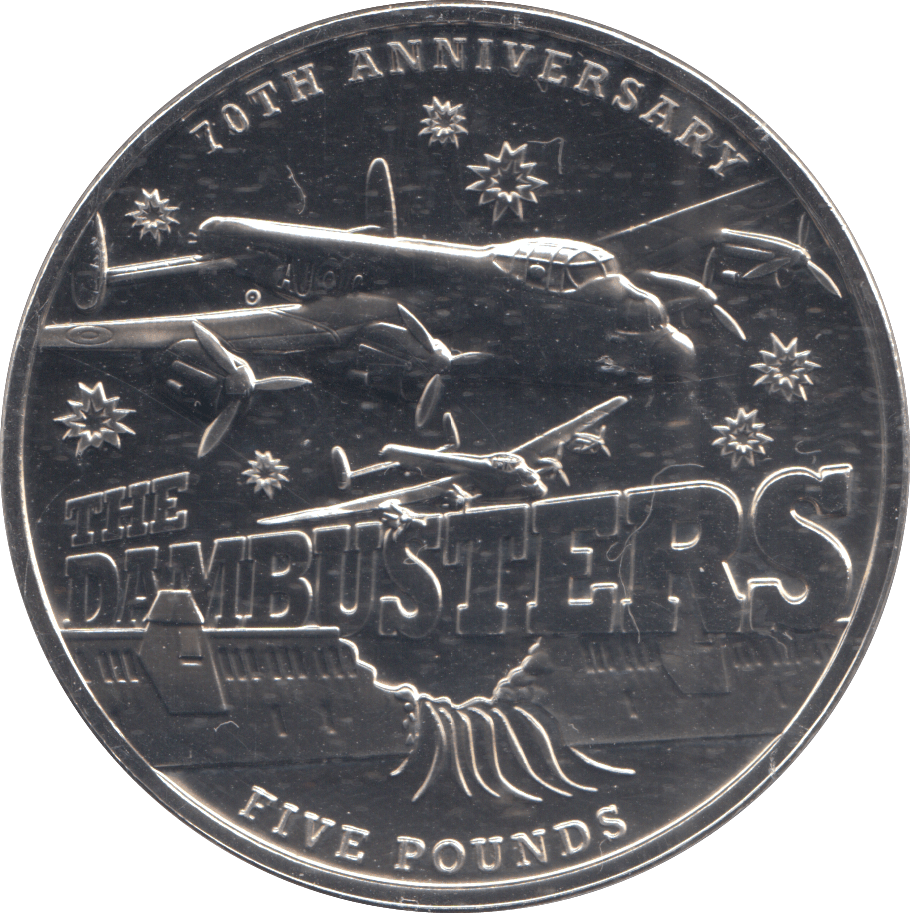 2013 FIVE POUNDS 70TH ANNIVERSARY THE DAMBUSTERS ( BU ) - £5 BU - Cambridgeshire Coins
