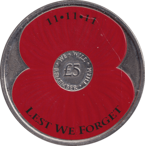 2013 FIVE POUNDS LEST WE FORGET - WORLD COINS - Cambridgeshire Coins