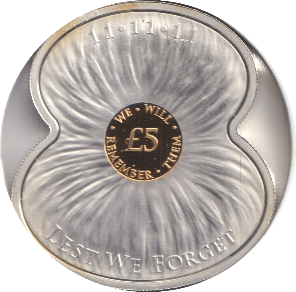 2013 FIVE POUNDS SILVER PROOF POPPY - SILVER WORLD COINS - Cambridgeshire Coins
