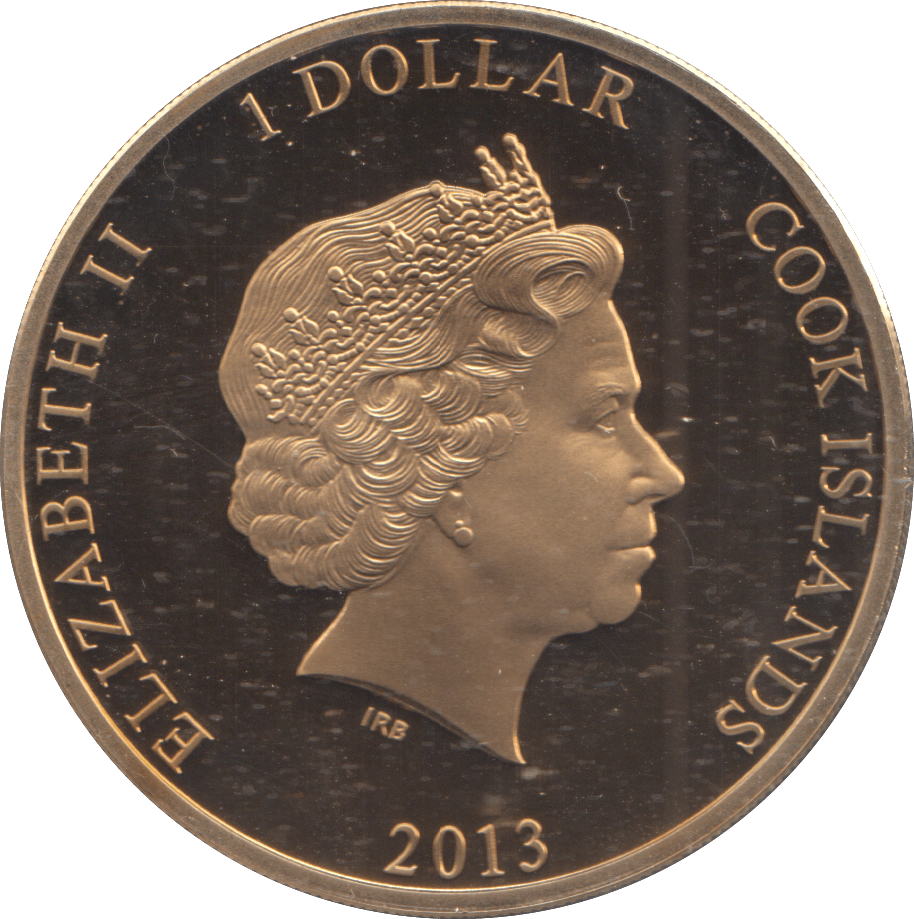 2013 GOLD PLATED ONE DOLLAR THE DUKE AND DUCHESS OF CAMBRIDGE - WORLD COINS - Cambridgeshire Coins