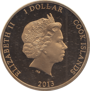 2013 GOLD PLATED ONE DOLLAR THE DUKE AND DUCHESS OF CAMBRIDGE - WORLD COINS - Cambridgeshire Coins