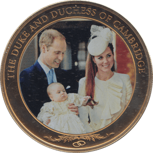 2013 GOLD PLATED ONE DOLLAR THE DUKE AND DUCHESS OF CAMBRIDGE - WORLD COINS - Cambridgeshire Coins