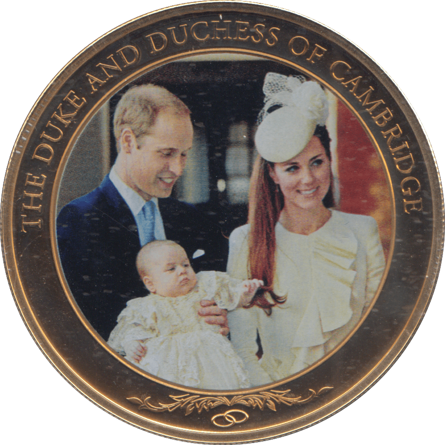 2013 GOLD PLATED ONE DOLLAR THE DUKE AND DUCHESS OF CAMBRIDGE - WORLD COINS - Cambridgeshire Coins