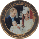 2013 GOLD PLATED ONE DOLLAR THE DUKE AND DUCHESS OF CAMBRIDGE - WORLD COINS - Cambridgeshire Coins
