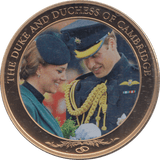 2013 GOLD PLATED ONE DOLLAR THE DUKE AND DUCHESS OF CAMBRIDGE - WORLD COINS - Cambridgeshire Coins