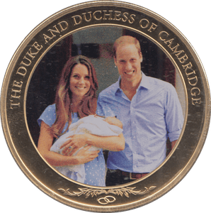 2013 GOLD PLATED ONE DOLLAR THE DUKE AND DUCHESS OF CAMBRIDGE - WORLD COINS - Cambridgeshire Coins