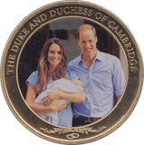 2013 GOLD PLATED ONE DOLLAR THE DUKE AND DUCHESS OF CAMBRIDGE - WORLD COINS - Cambridgeshire Coins