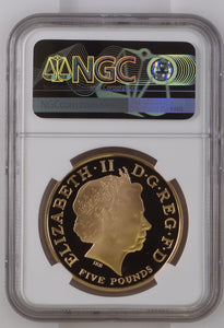 2013 GOLD PROOF £5 COIN PRINCE GEORGE CHRISTENING CAMBRIDGE ( NGC ) PF 69 ULTRA CAMEO - NGC GOLD COINS - Cambridgeshire Coins
