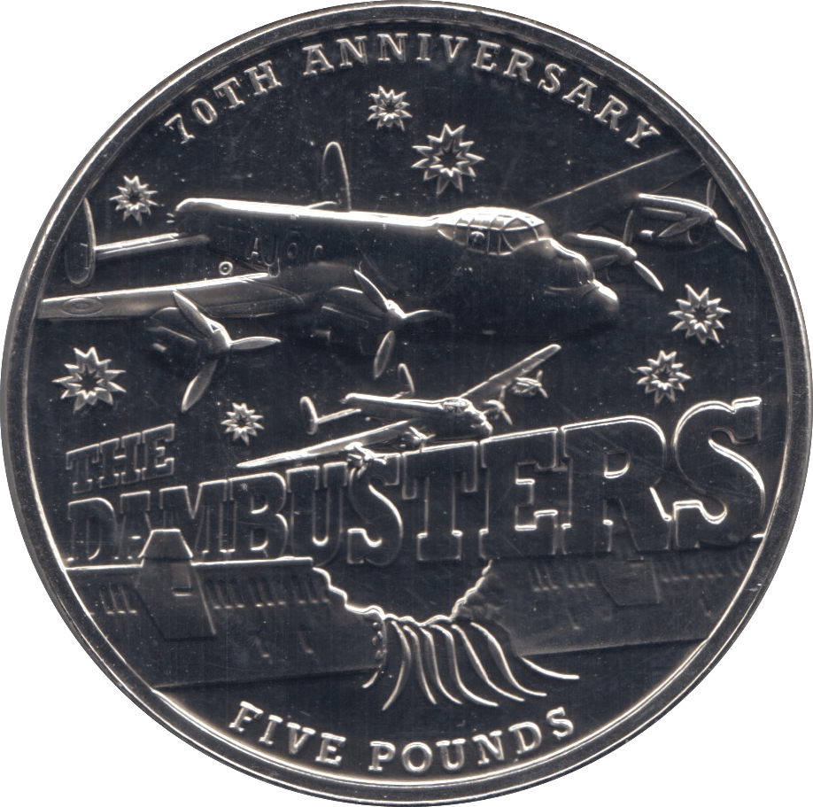 2013 GUERNSEY DAMBUSTERS FIVE POUND COIN (BU) - WORLD COINS - Cambridgeshire Coins