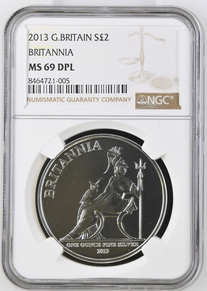 2013 SILVER BRITANNIA MS 69 DPL - NGC SILVER COINS - Cambridgeshire Coins