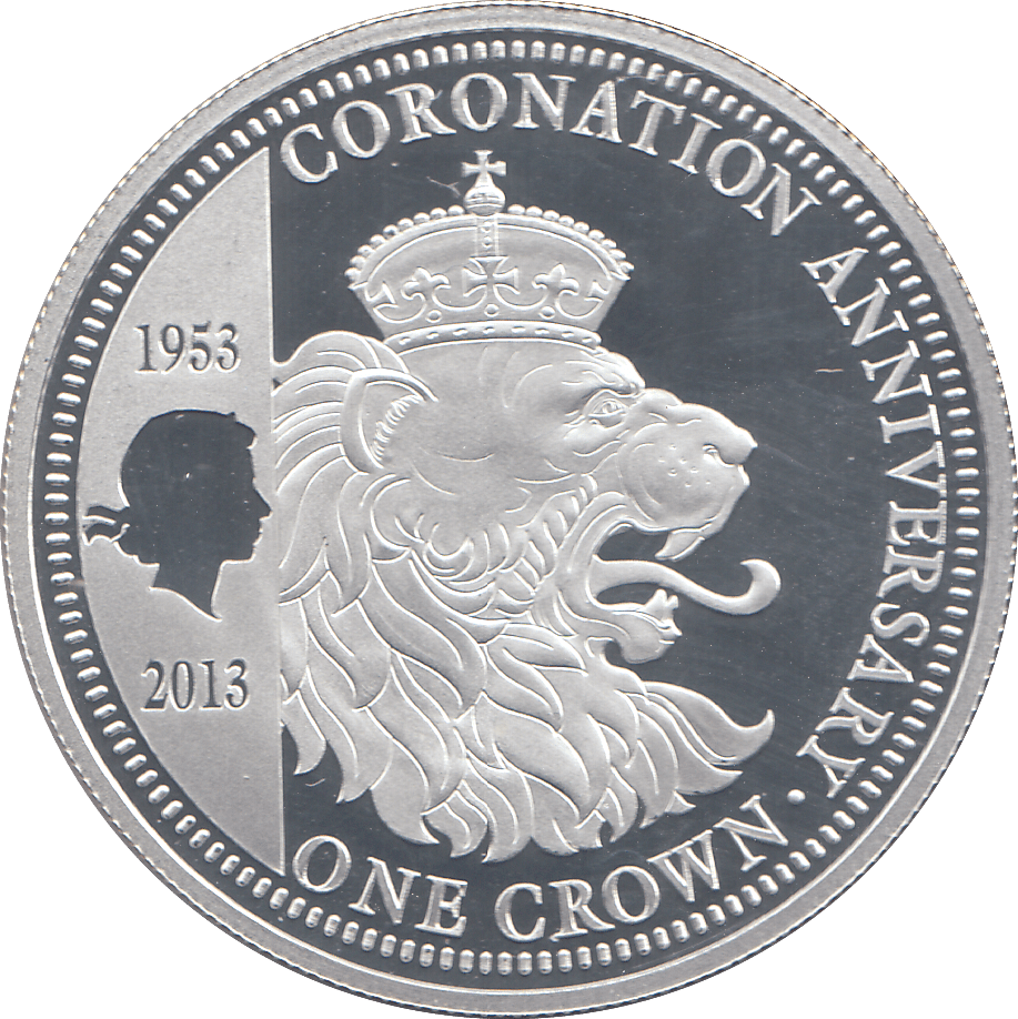 2013 SILVER CROWN ( PROOF ) CORONATION - SILVER WORLD COINS - Cambridgeshire Coins