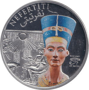 2013 SILVER PLATED 5 DOLLARS NEFERTITI HISTORY OF EGYPT - WORLD COINS - Cambridgeshire Coins