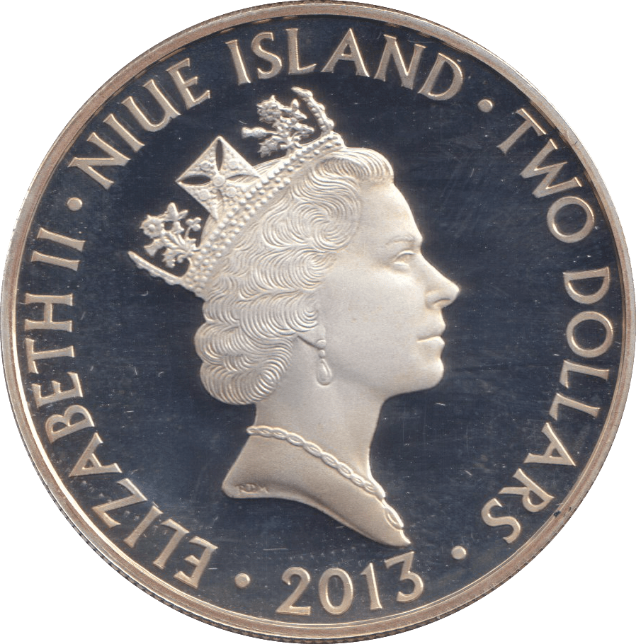 2013 SILVER PROOF 2 DOLLAR NIUE ISLAND - SILVER WORLD COINS - Cambridgeshire Coins