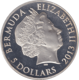 2013 SILVER PROOF $5 BERMUDA - WORLD COINS - Cambridgeshire Coins