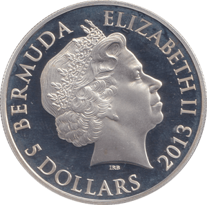 2013 SILVER PROOF 5 DOLLAR BERMUDA - SILVER WORLD COINS - Cambridgeshire Coins