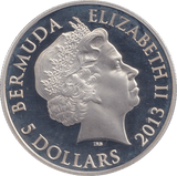 2013 SILVER PROOF 5 DOLLAR BERMUDA - SILVER WORLD COINS - Cambridgeshire Coins