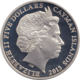 2013 SILVER PROOF 5 DOLLAR CAYMAN ISLANDS - SILVER WORLD COINS - Cambridgeshire Coins