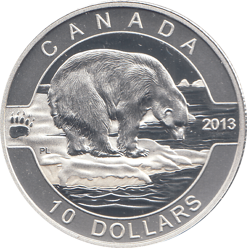 2013 SILVER PROOF CANADA 10 DOLLAR - SILVER WORLD COINS - Cambridgeshire Coins