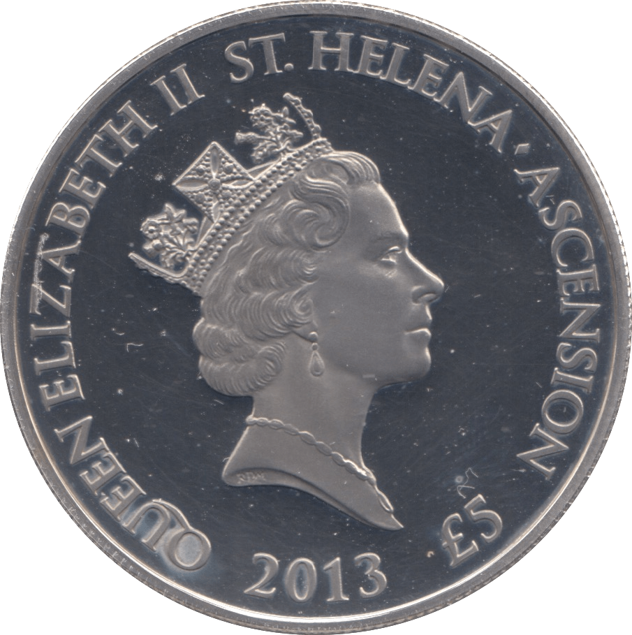 2013 SILVER PROOF COMMEMORATIVE FIVE POUND QUEEN VICTORIA ST HELENA - SILVER WORLD COINS - Cambridgeshire Coins