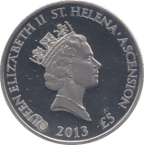 2013 SILVER PROOF COMMEMORATIVE FIVE POUND QUEEN VICTORIA ST HELENA - SILVER WORLD COINS - Cambridgeshire Coins