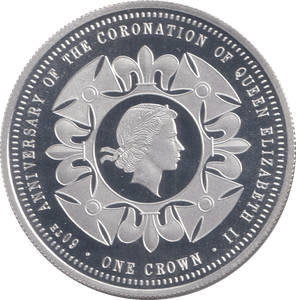 2013 SILVER PROOF CROWN ANNIVERSARY OF THE CORONATION OF QUEEN ELIZABETH - SILVER WORLD COINS - Cambridgeshire Coins