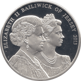 2013 SILVER PROOF FIVE POUNDS BAILIWICK OF JERSEY - SILVER WORLD COINS - Cambridgeshire Coins