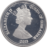 2013 SILVER PROOF FIVE POUNDS GIBRALTAR - SILVER WORLD COINS - Cambridgeshire Coins